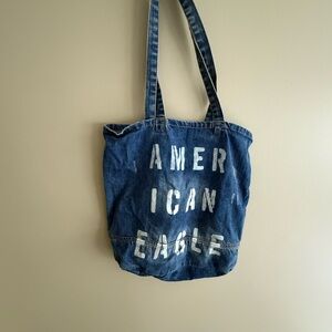 Denim AE tote bag